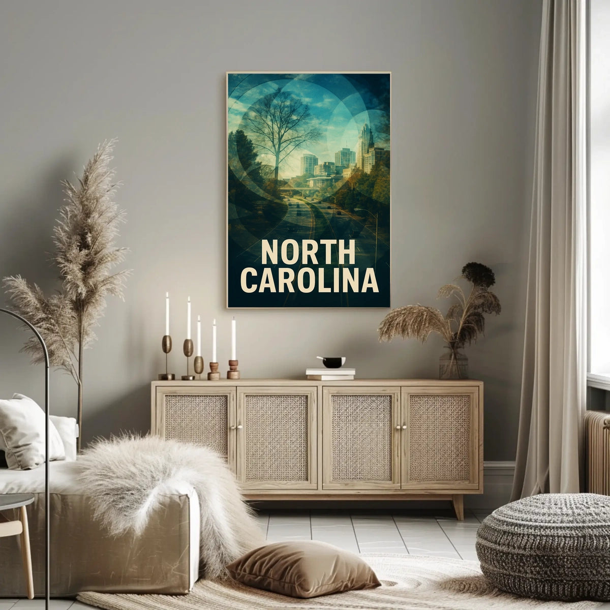 North Carolina Scenic Urban Landscape Poster