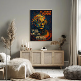 Albert Einstein Inspirational Abstract Art Poster