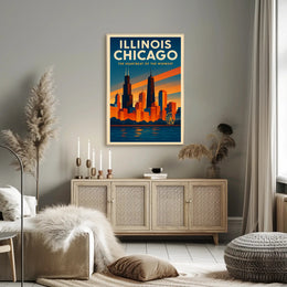 Illinois Chicago The Heartbeat of the Midwest Poster