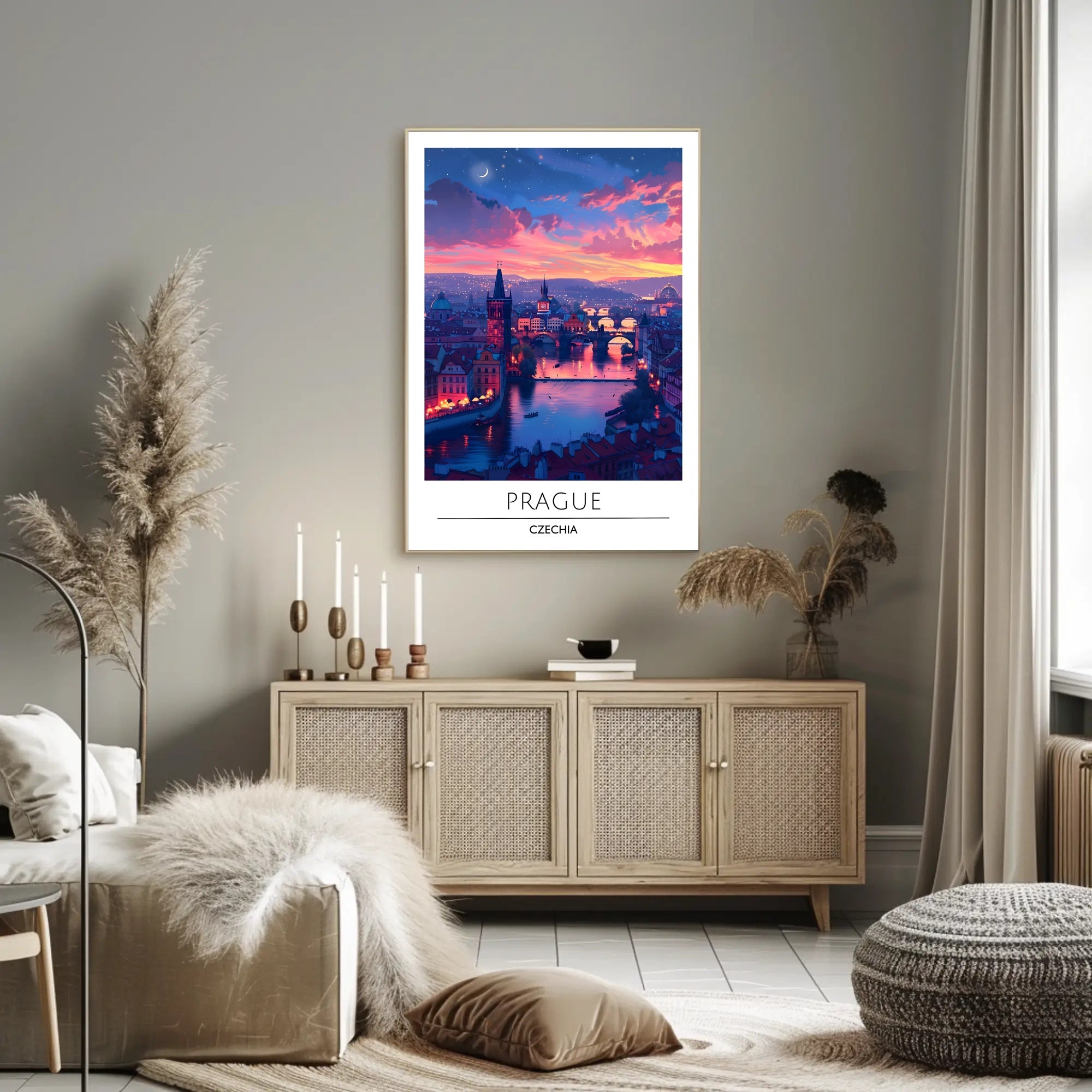 Romantic Twilight Prague View Urban or Cityscape Poster