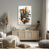 Geometric Energy Burst Modern Abstract Artistic Poster