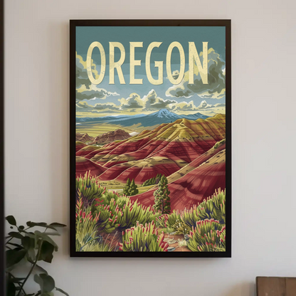 Oregon Painted Hills Wilderness Travel Poster