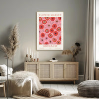 Flower Market Monaco Poster