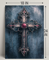 Gothic Cross With Jewels Poster