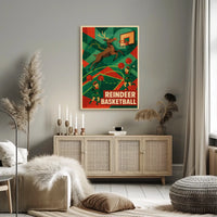 Reindeer Basketball Poster