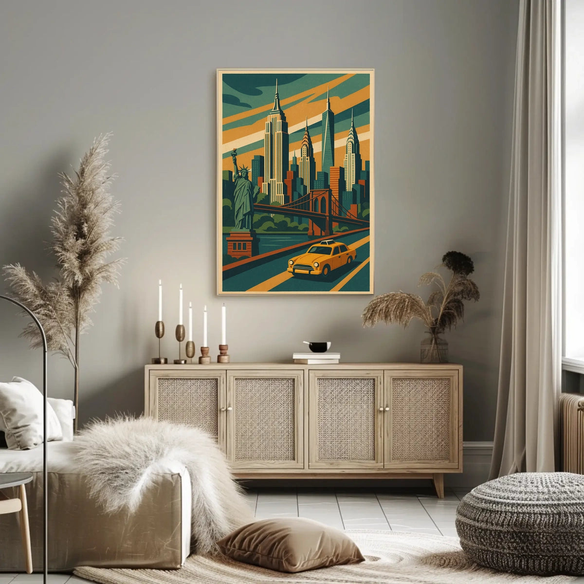 New York City Vibes Poster Vibrant Urban Energy Living Room