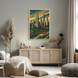 New York City Vibes Poster Vibrant Urban Energy Living Room