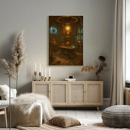 Steampunk Laboratory Exploration in Fantasy or Mythology Poster