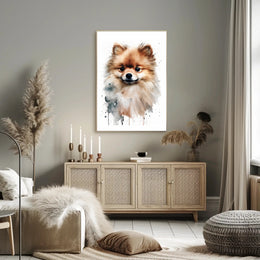 Pomeranian Watercolor Poster Wall Art Print