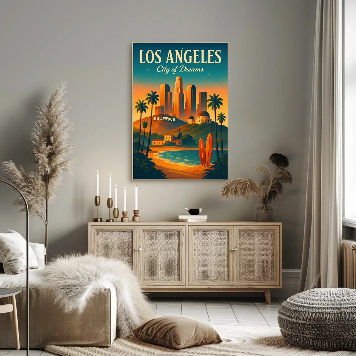 Los Angeles Dreamscape Vintage Travel Poster Art