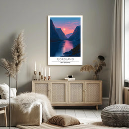 Fjordland Sunset Travel Poster