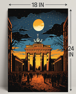 Moonlit Brandenburg Gate Poster