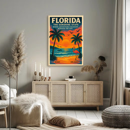 Florida Vintage Travel Poster Wall Art Print