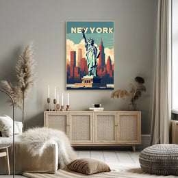 Statue Of Liberty New York City Poster Retro Wall Art
