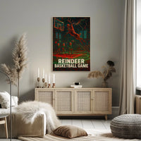 Reindeer Basketball Game Poster