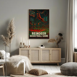 Reindeer Basketball Game Poster