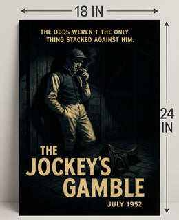 Vintage Jockey in Noir-Inspired Sports Poster