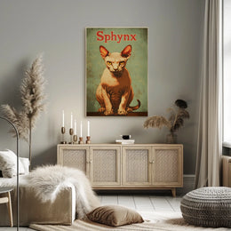 Sphynx Cat Minimalist Art Print For Modern Home Poster