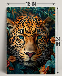 Leopard's Tranquil Gaze: Photorealistic Animal Poster