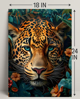 Leopard's Tranquil Gaze: Photorealistic Animal Poster