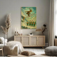 Reindeer Ski Jump Poster