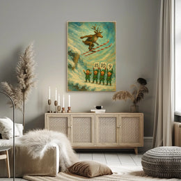 Reindeer Ski Jump Poster