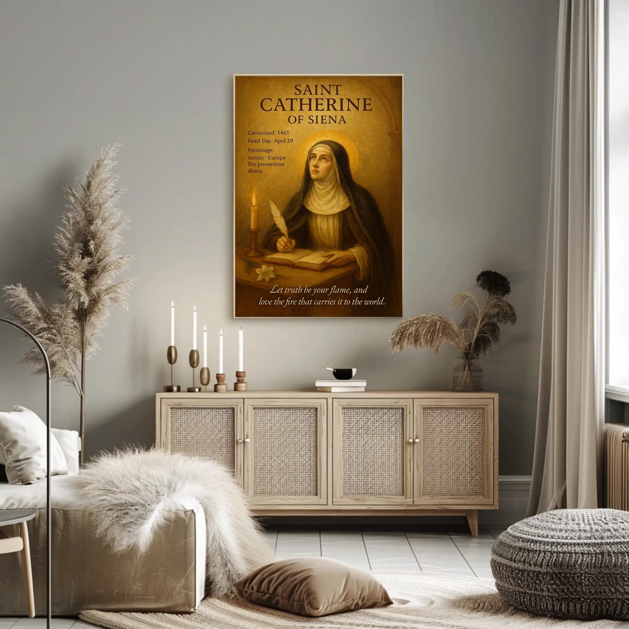Saint Catherine of Siena Religious Inspirational Poster