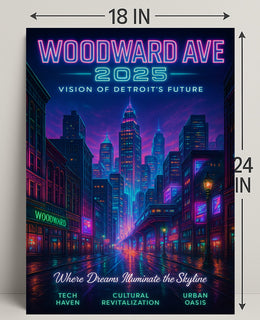 Woodward Ave 2025 Vision of Detroits Future Poster PosterGoat