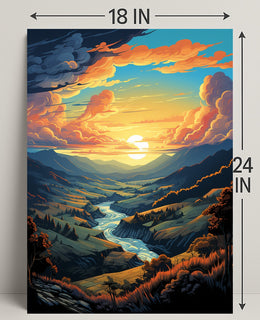 Majestic Sunset Valley Poster