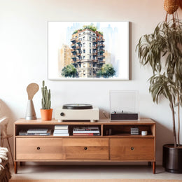 Urban Architectural Watercolor Poster