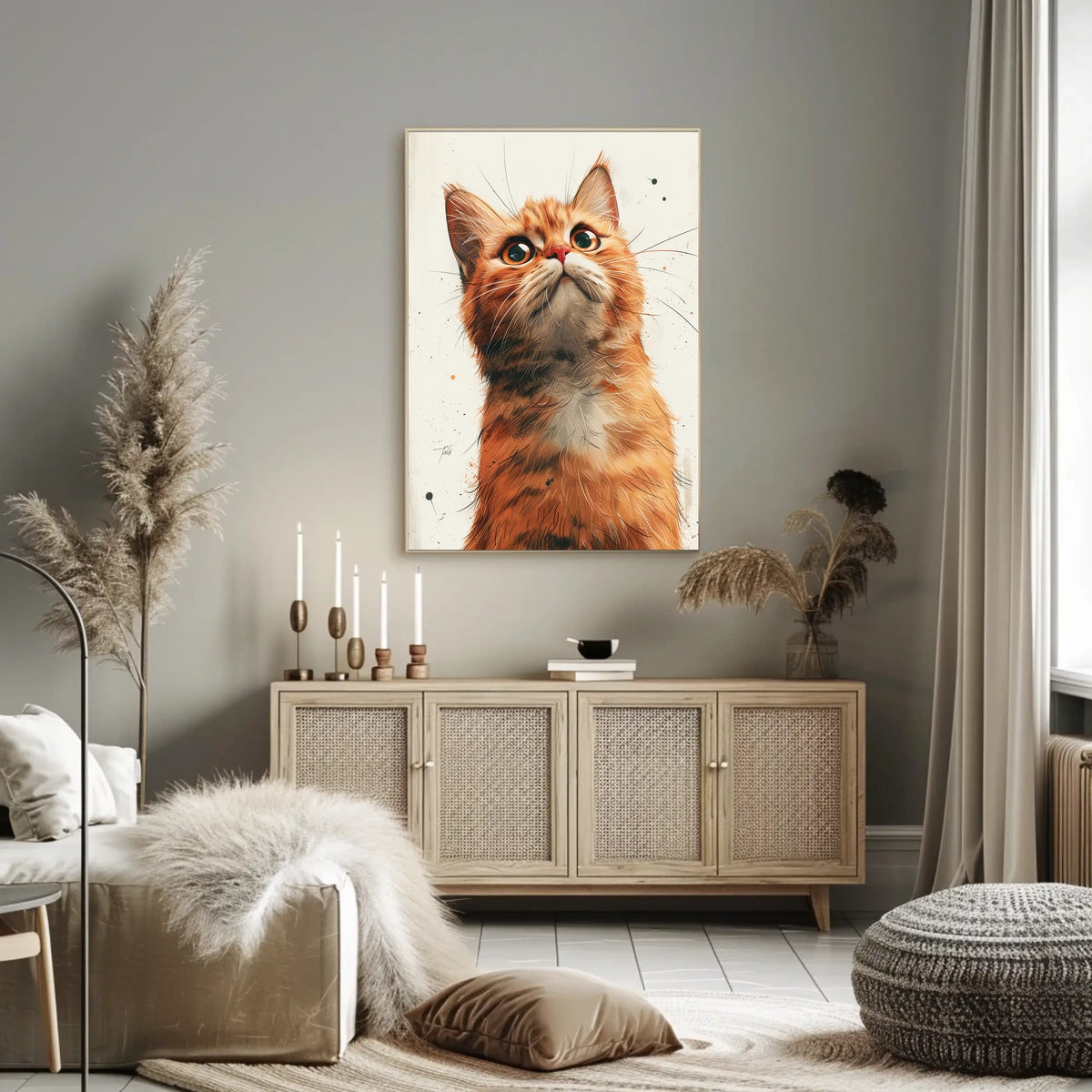 Curious Cat Portrait Poster