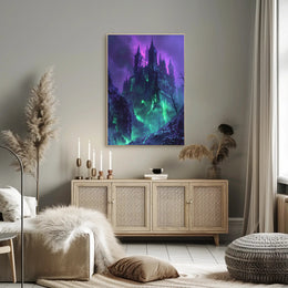 Mysterious Cliff with Solitary Raven Poster Art PosterGoat