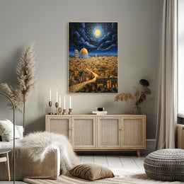 Stylized Middle Eastern Dome Cityscape Cultural Heritage Poster
