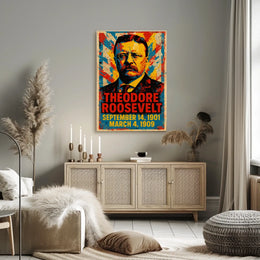 Theodore Roosevelt 26th President of the United States Street Art Mashup Poster