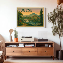 Eugene City Adventure Poster Wall Art Print