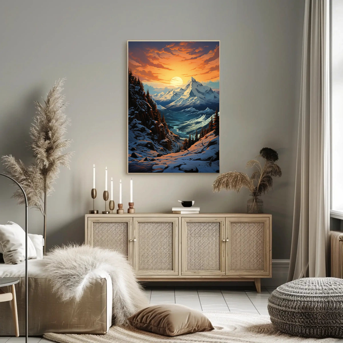 Breathtaking Sunset Mountain Landscape National Park Poster