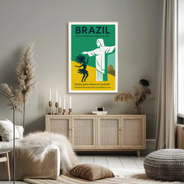 Brazil Carnival and Christ the Redeemer Poster PosterGoat