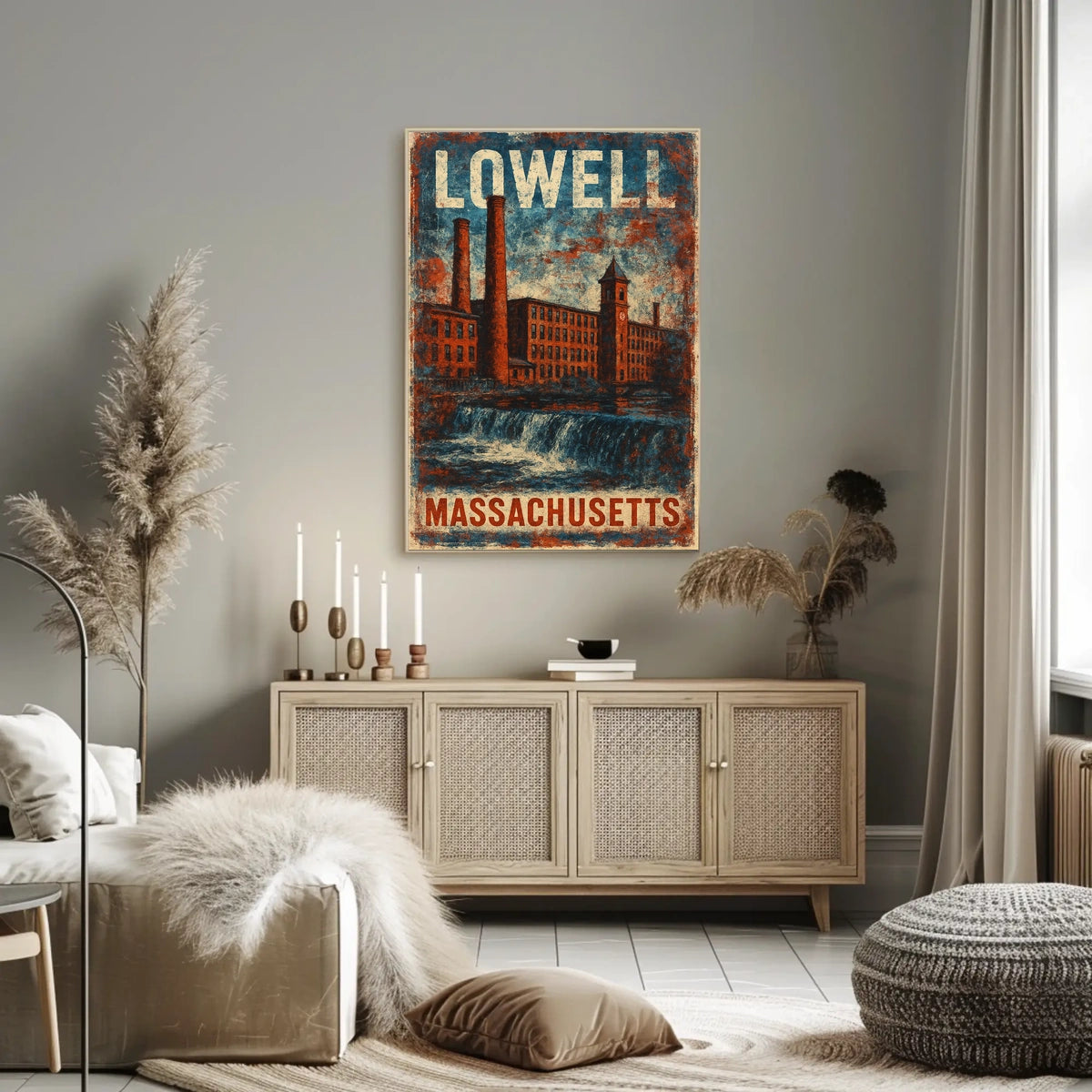 Lowell Industrial Heritage Minimalist Wanderlust Poster