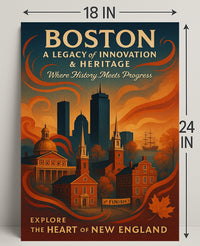 Boston A Legacy of Innovation Heritage Poster PosterGoat