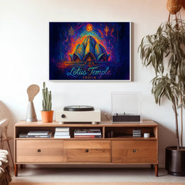 Lotus Temple India Travel Poster Art Print