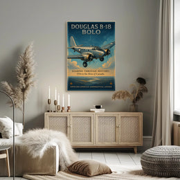 Douglas B18 Bolo Vintage Aircraft Poster Print