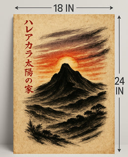 Dramatic Japanese Landscape Impressionism: Artistic Poster