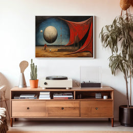 Surreal Spheres in Desert Landscape Artistic Poster
