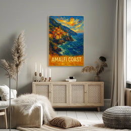 Amalfi Coast Poster Wall Art Scenic Coastal Print Decor