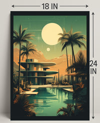 Retro-Futuristic Oasis Retro Poster PosterGoat