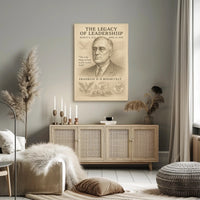 Franklin D Roosevelt 32nd President Sketch Poster Art Print PosterGoat