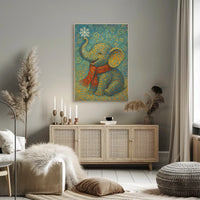 Whimsical Winter Elephant Poster