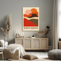North Dakota Landscape Art Poster