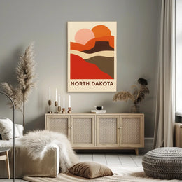 North Dakota Landscape Art Poster