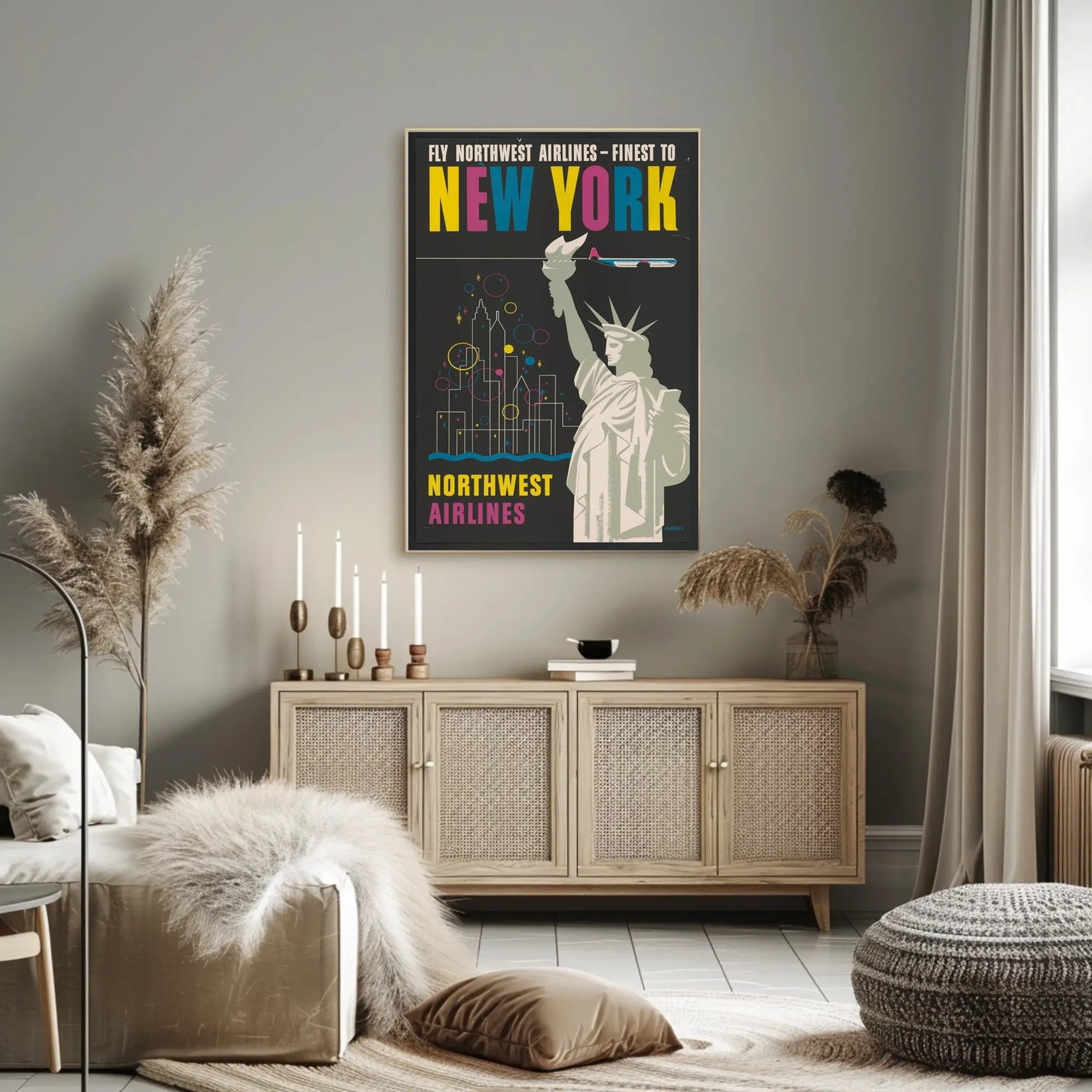 Fly Northwest Airlines to New York Poster PosterGoat